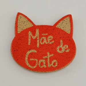 ÍMÃ DE GELADEIRA <br /> Mãe de Gato<br /> Laranja TB