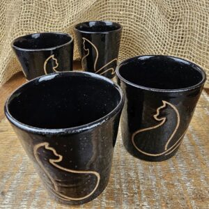 CONJUNTO DE 4 COPOS CÔNICOS<br /> Linea<br>Preto