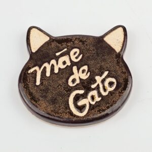 ÍMÃ DE GELADEIRA <br /> Mãe de Gato<br /> Cobre glitter