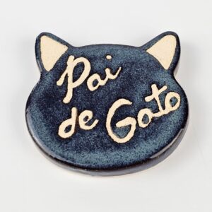 ÍMÃ DE GELADEIRA <br /> Pai de Gato<br /> Azul jeans