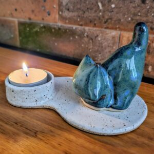 PORTA-VELAS LUZ & GATO<br /> Darth<br /> Verde e branco