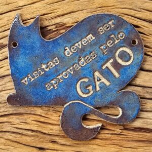 PLACA DECORATIVA CAUDA<br /> Visitas<br /> Jeans