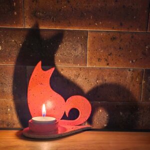 PORTA-VELAS GUARDIÃO DA LUZ<br /> Charlotte <br /> Laranja acetinado