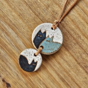 COLAR <br /> Gangue 2 peças<br /> Branco, azul e turquesa