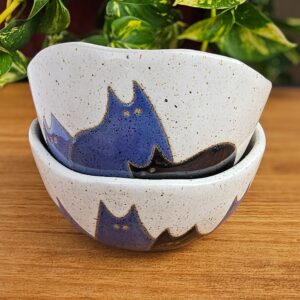 CONJUNTO DE 2 BOWLS  <br /> Gangue <br /> Off-white e tons de azul