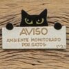 Placa de gato Velvy Ambiente Monitorado por Gatos em cerâmica